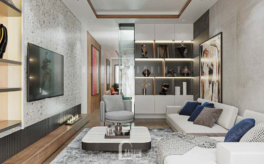 Góc nhìn từ ban công nhà ở hướng vào phía bên trong